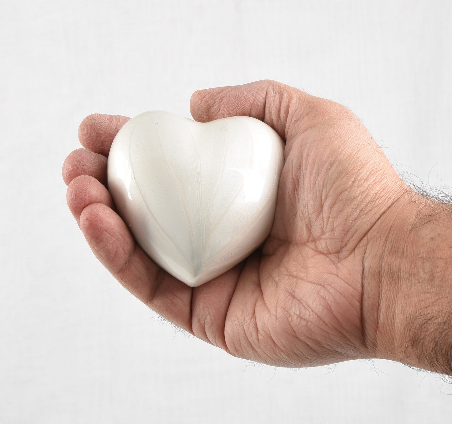 Pearl White Keepsake Heart With Box & Stand