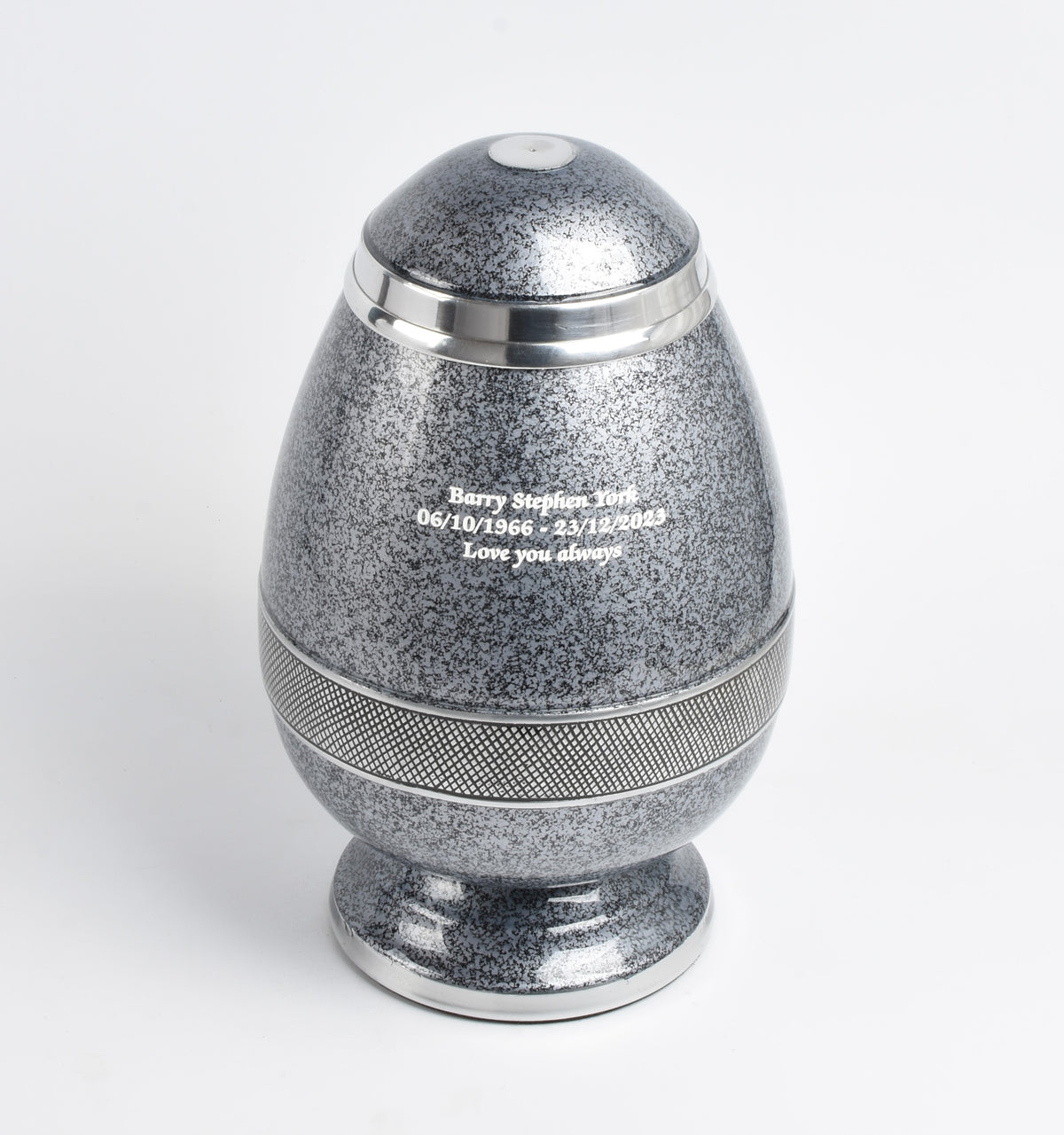 Grey Egg Shape Cremation Urn