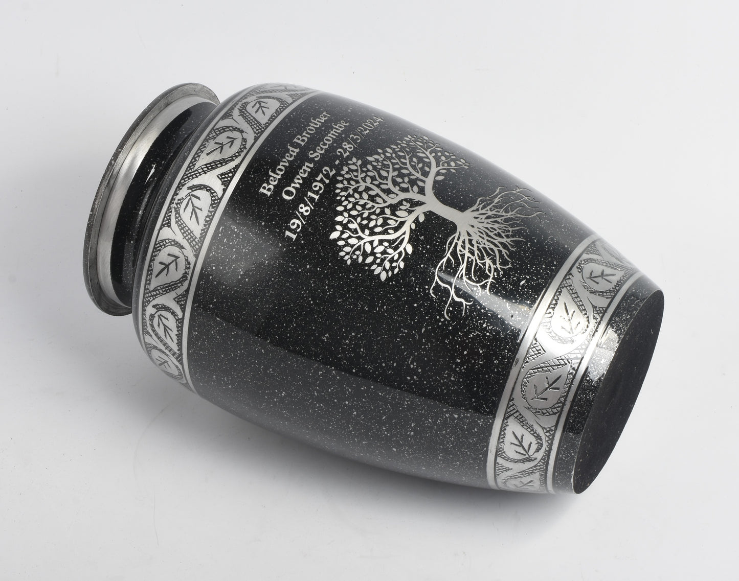 Tree Of Life Grey And Silver Aluminium Cremation Urn