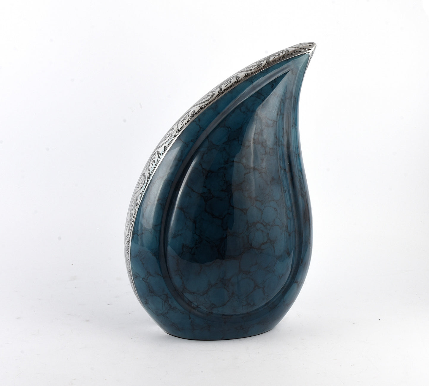 Blue Clouded Teardrop Cremation Urn