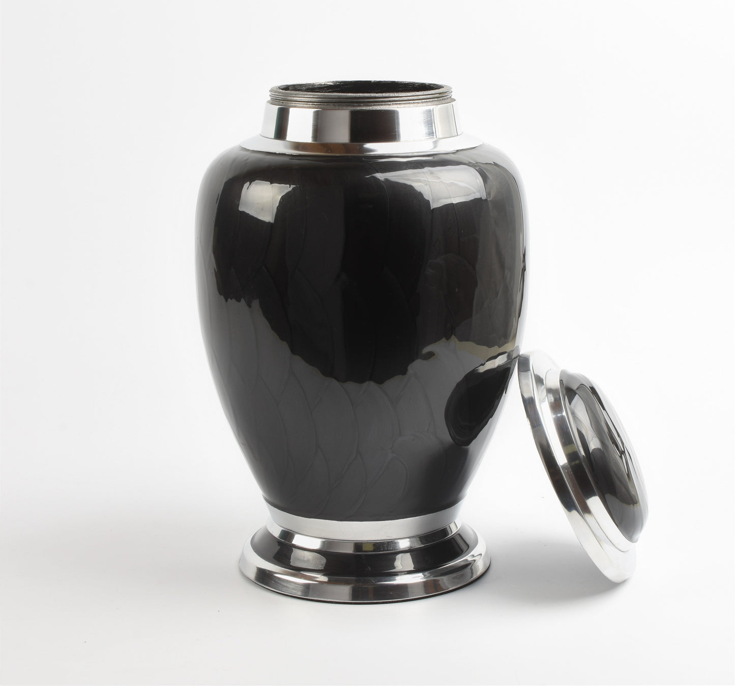 Black and Silver Dove Aluminium Urn