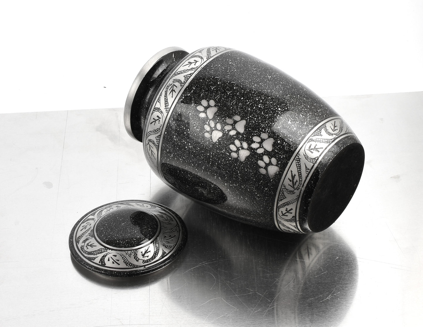 Grey Black Pattern 6" Small Pet Ashes Urn Fully Personalised