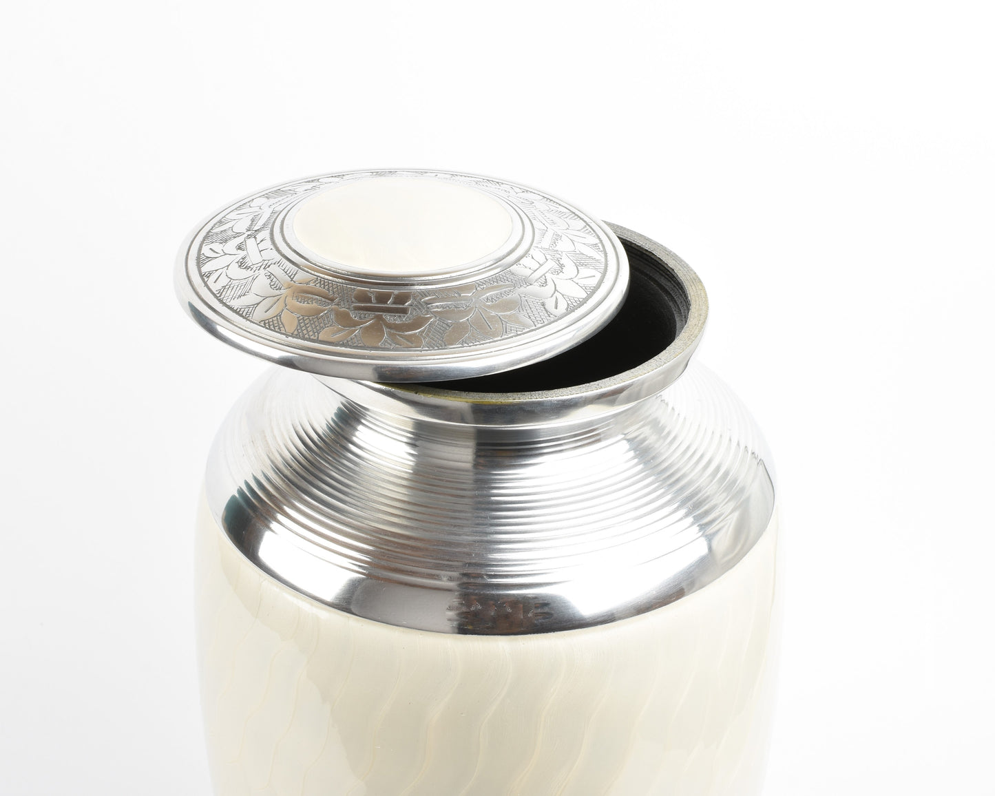 Pearl White Double Capacity Companion Urn Butterflies Design