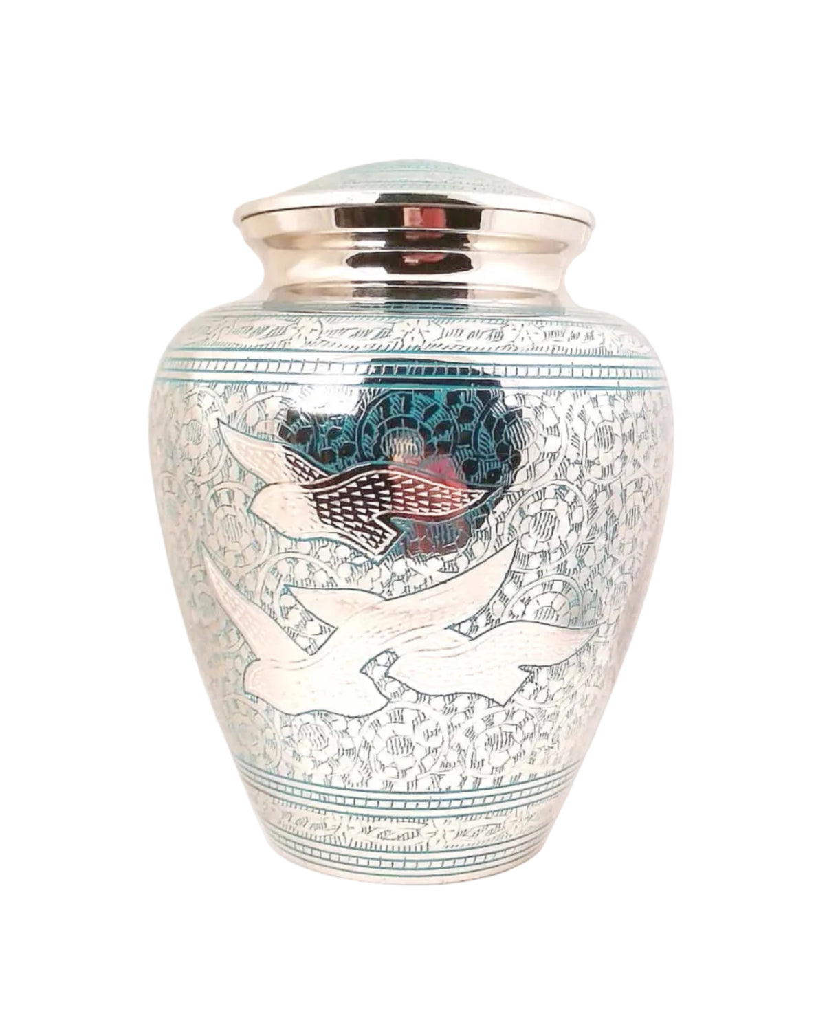 blue urn, blue flying birds urn, cremation urn for ashes , urn for ashes , container for ashes, ashes storage jar, human ashes container, large urn , british urn, adult ashes urn, cremation urn for human ashes, funeral memorial burial remembrance URN, affordable price urn, metal urn, blue urn, free delivery urn, quick delivery urn