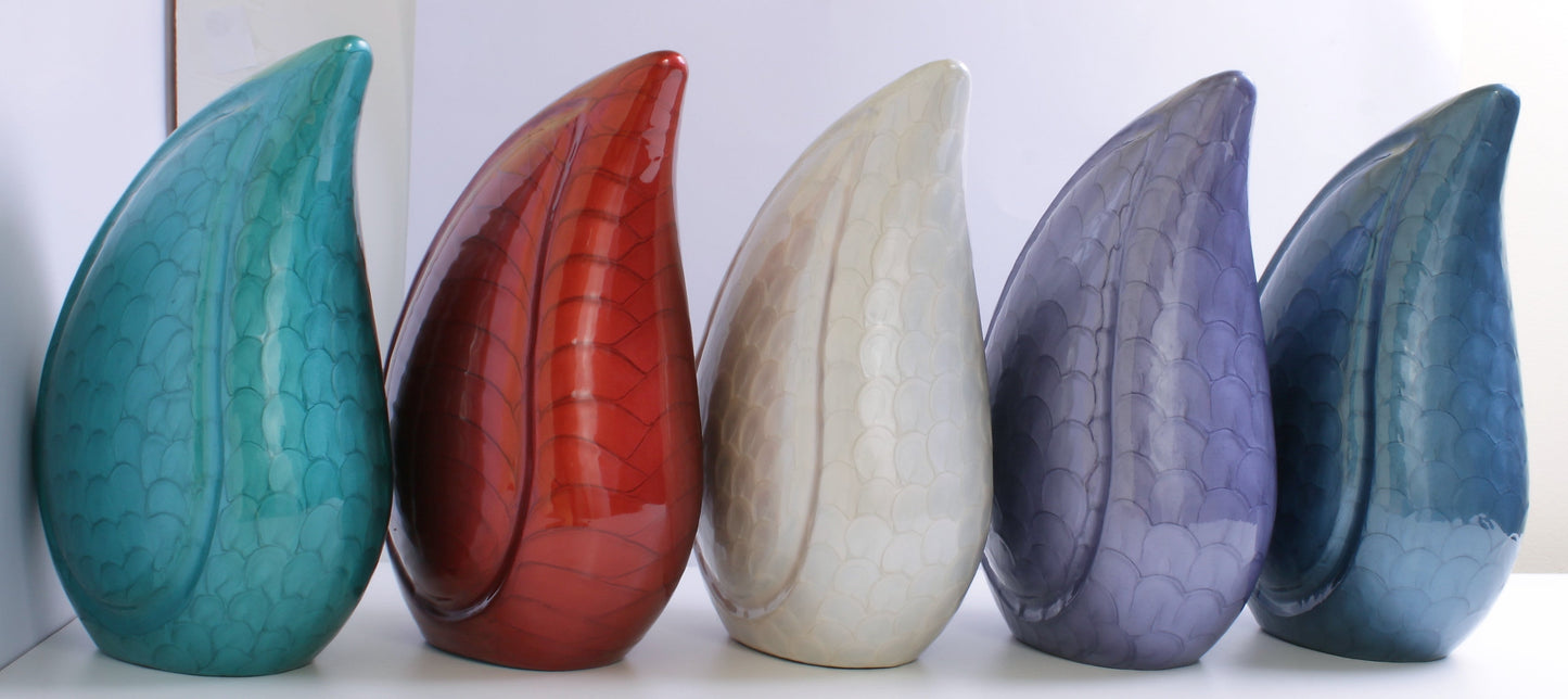 Pearl White Teardrop Cremation Urn