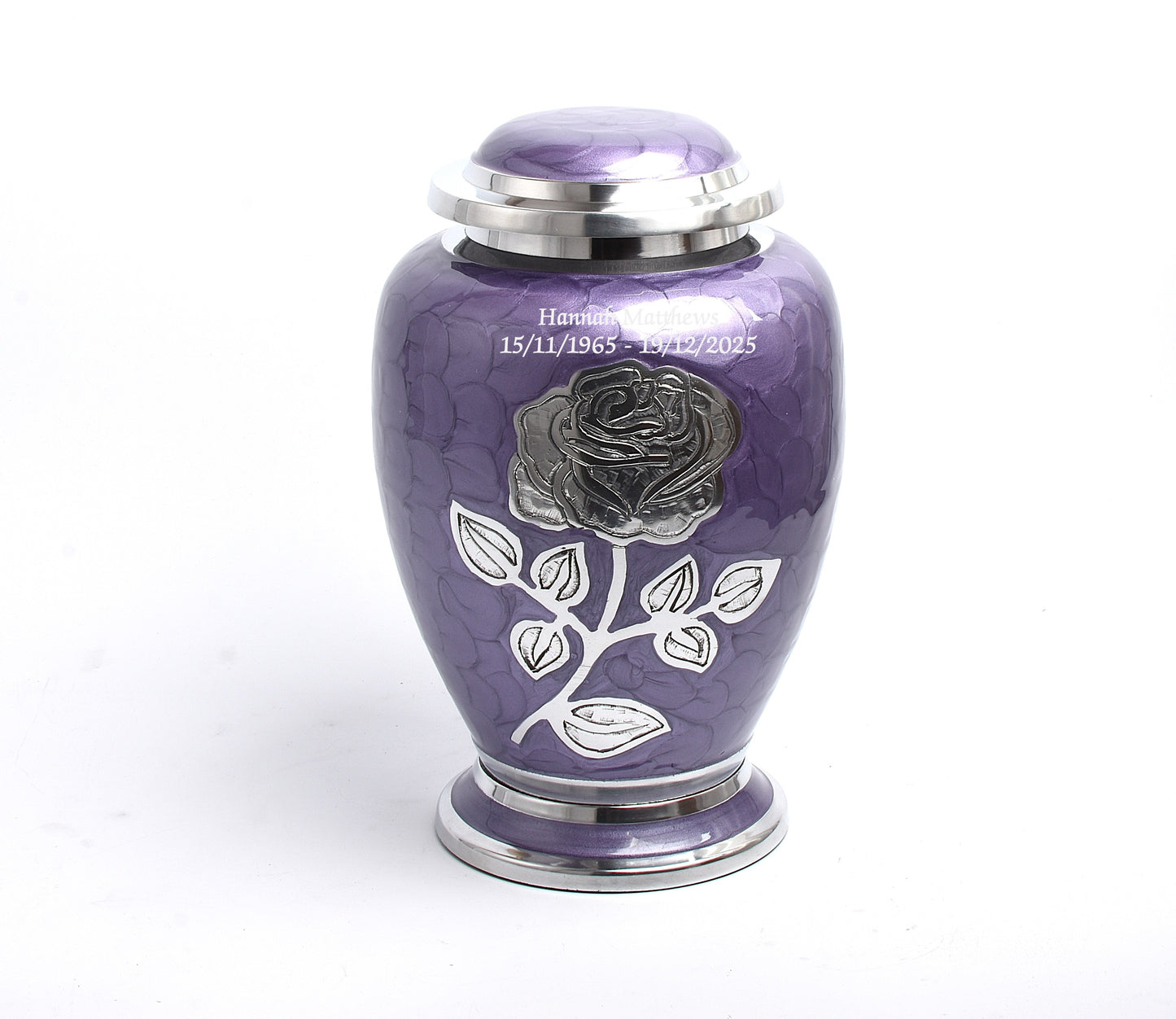 Purple Rose Flower Cremation Urn Dove Design
