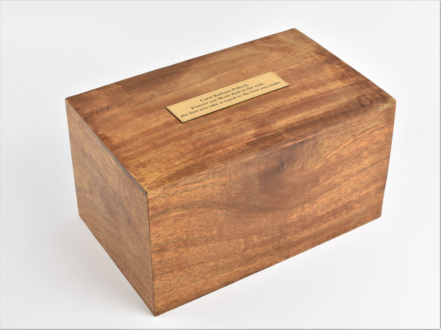 Large Solid Wood Biodegradable Casket - Option To Personalise