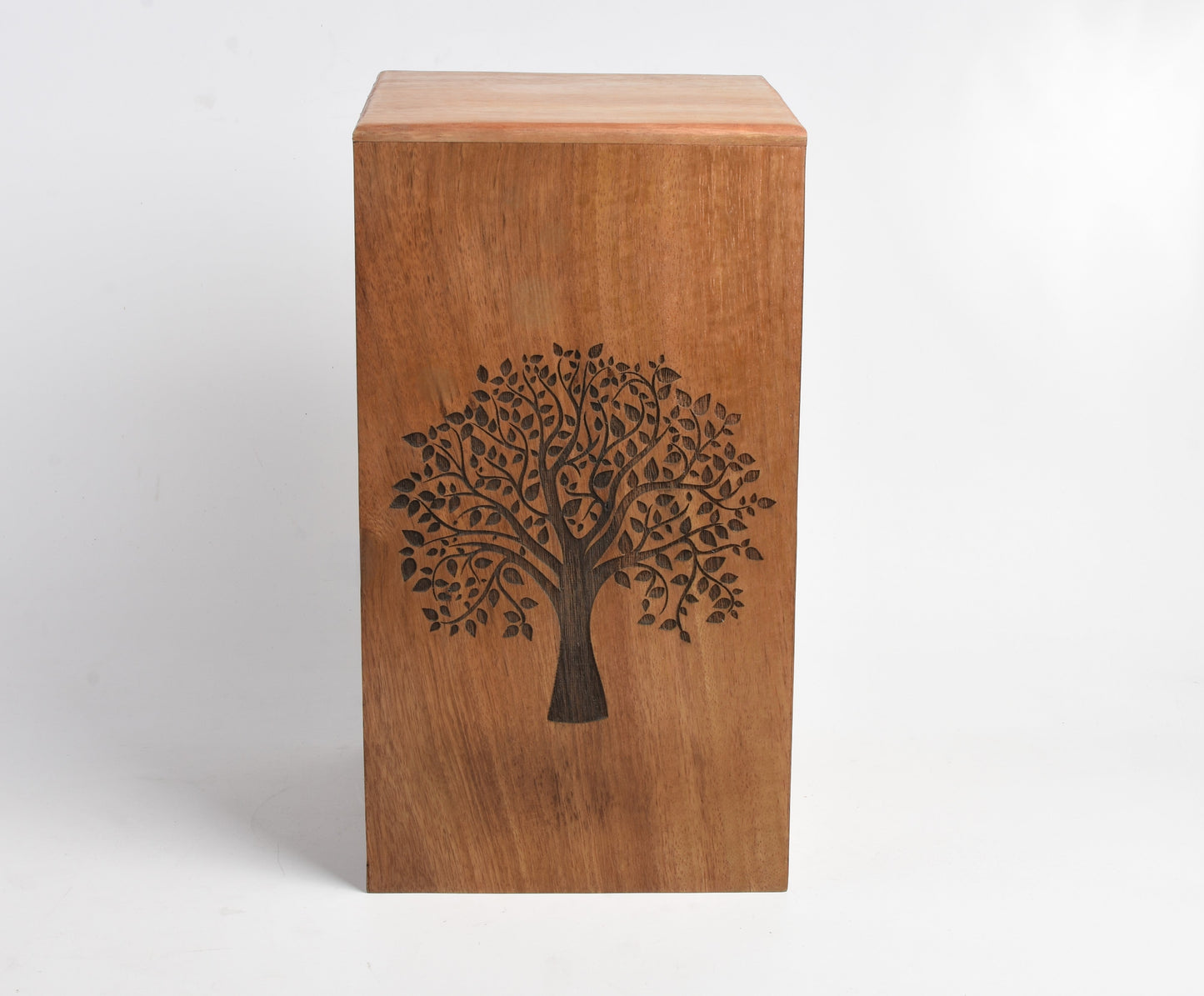 Wood Casket for Adult Ashes Tree Design