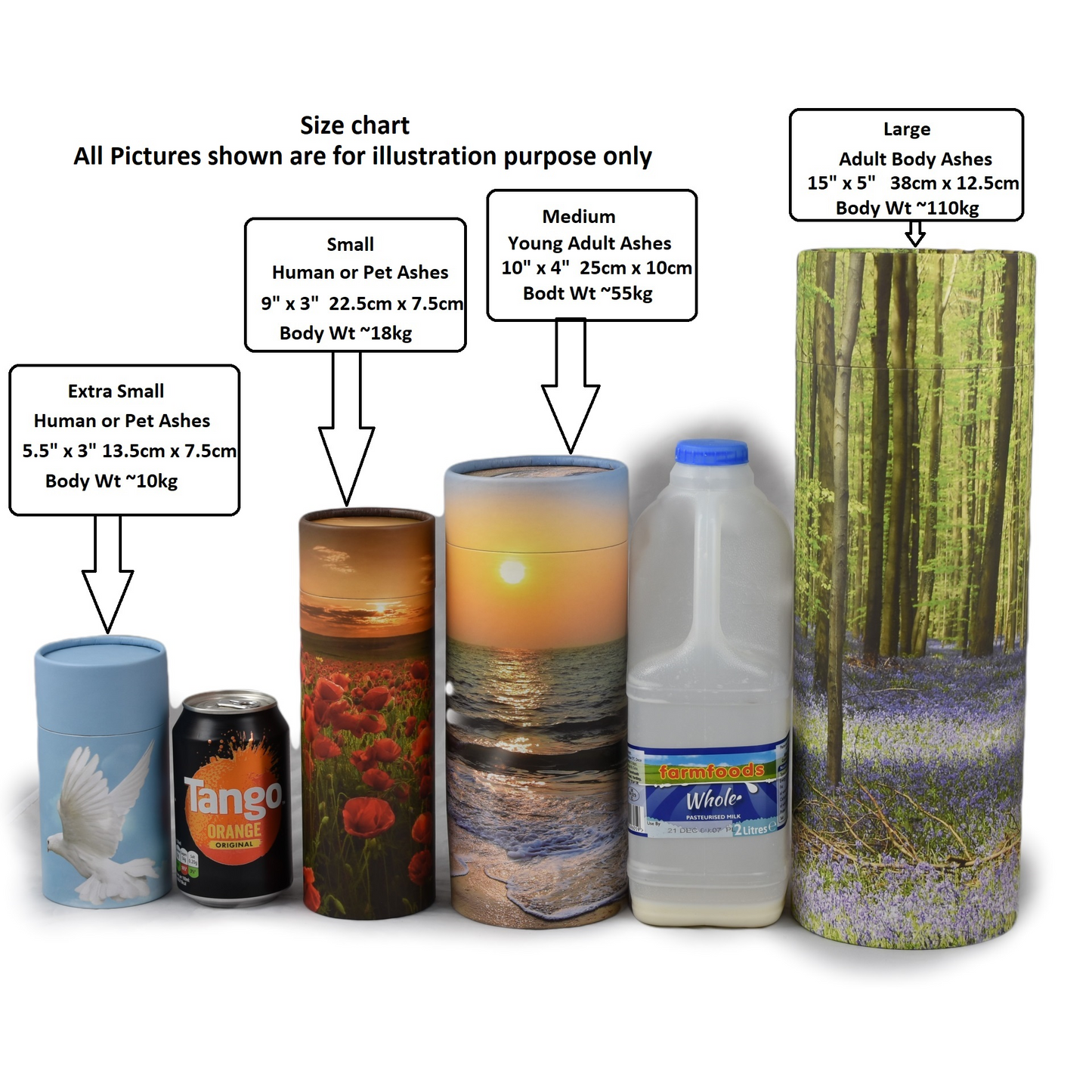 Poppy Sunset Scatter Tube / Biodegradable Urn - 4 Sizes