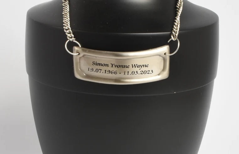 Medallion Plaque Name Label for Urn