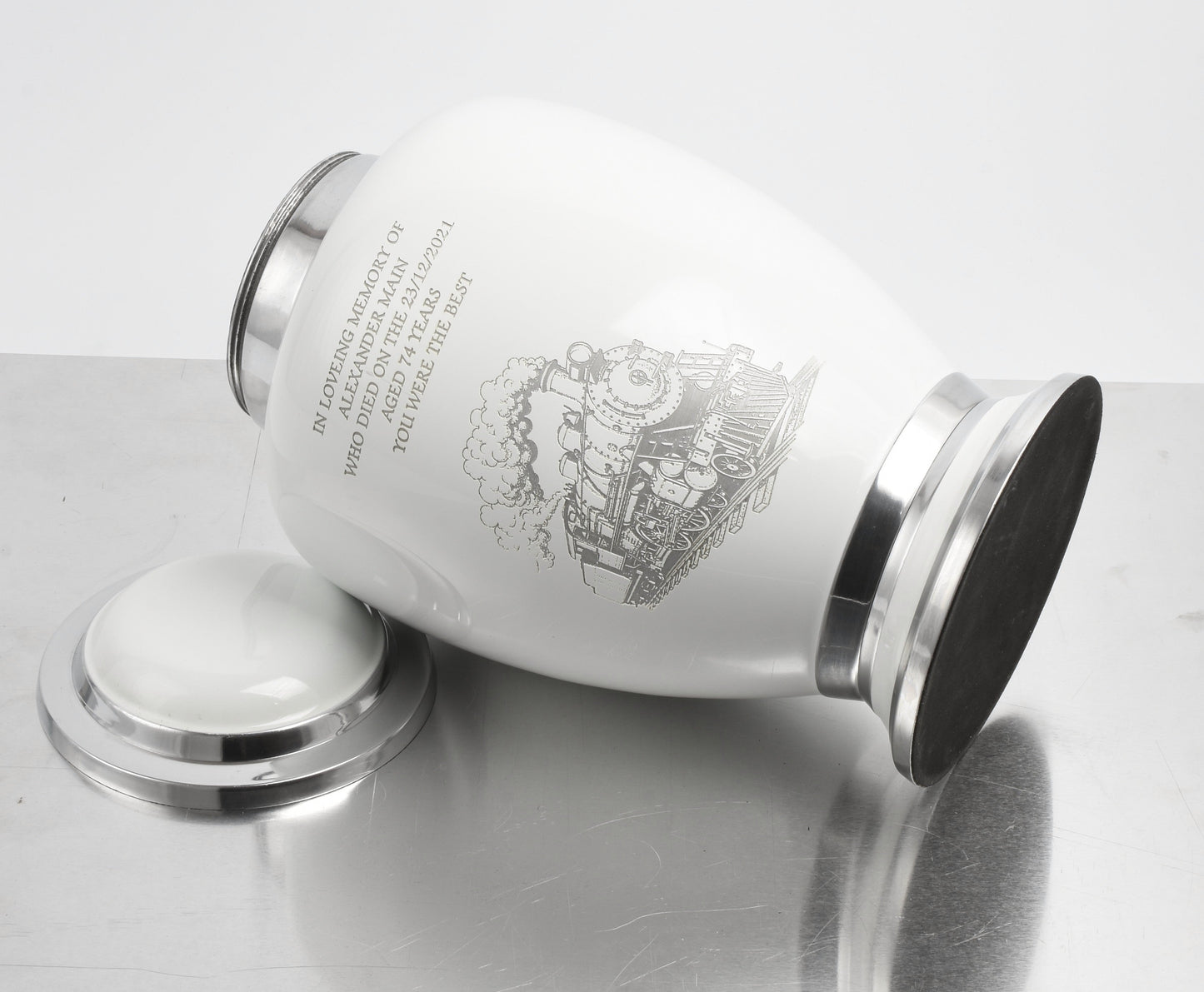 Steam Engine On White