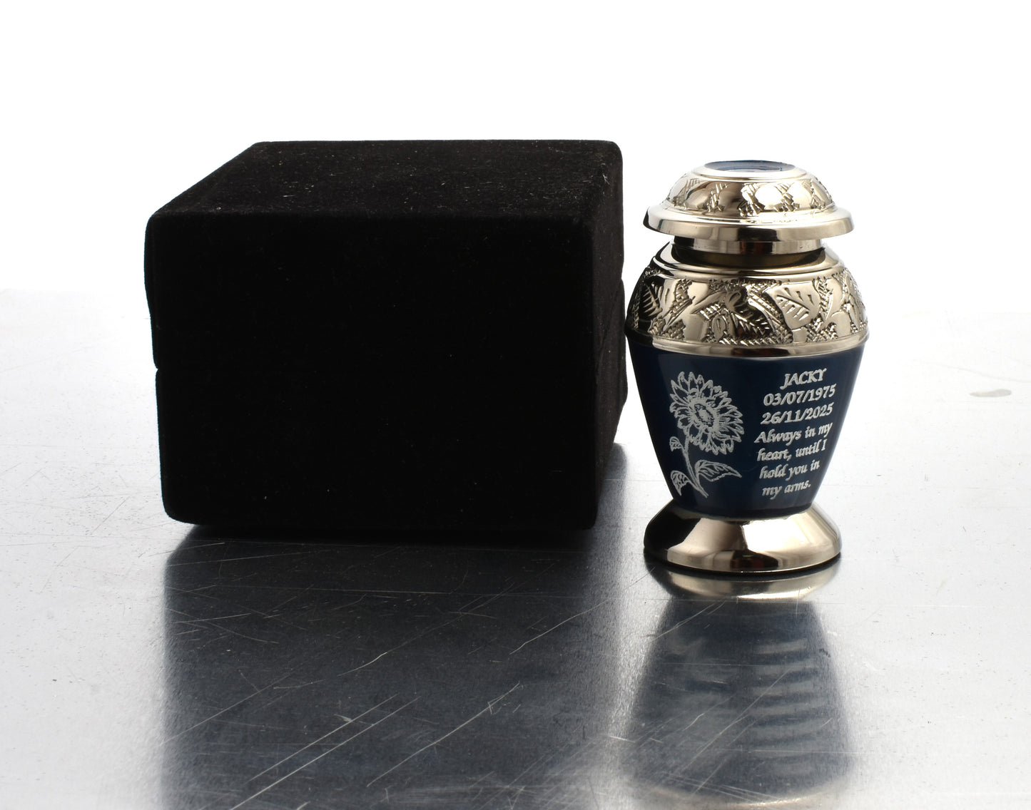Blue Flower Mini Keepsake Urn