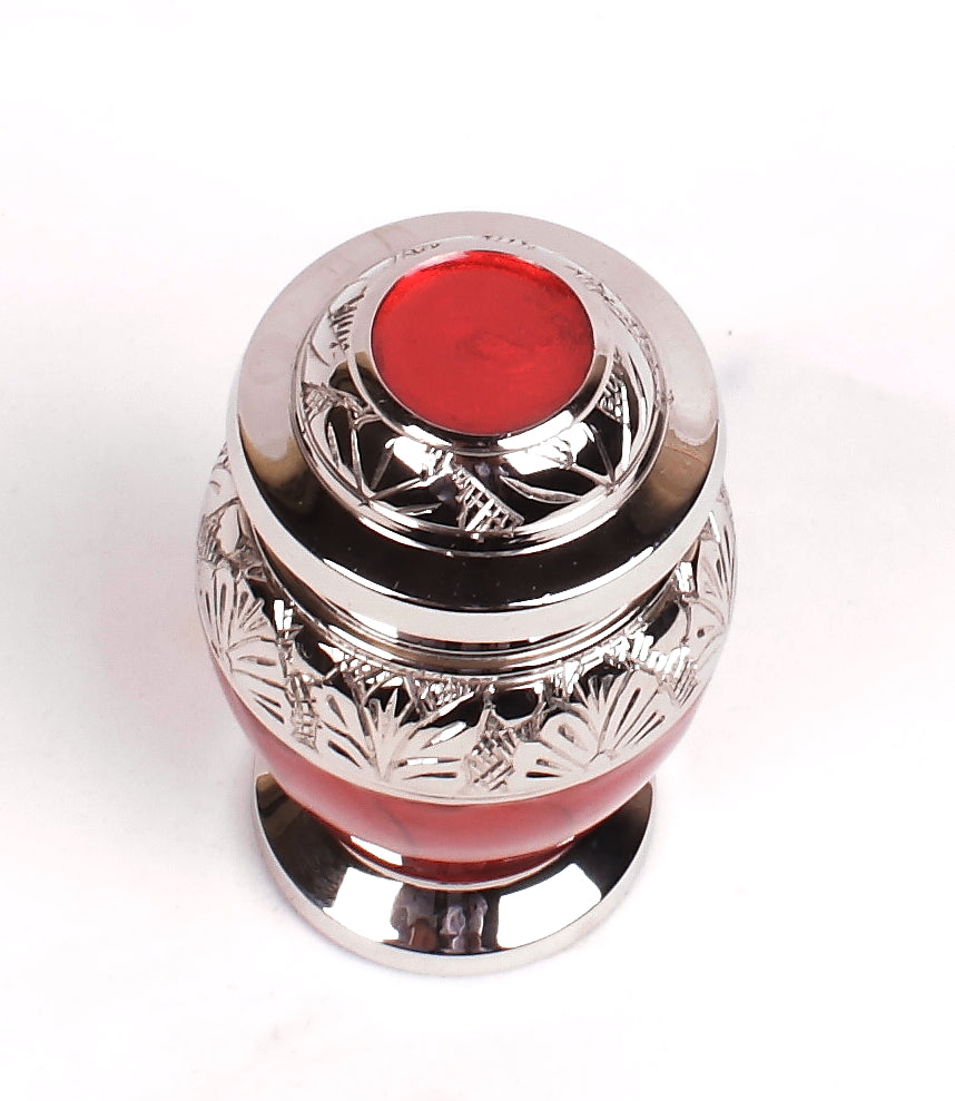 Keepsake Urn, mini container for human ashes,small urn, miniature ashes container, miniature urn , token urn, urn for small amount of ashes, urn for part ashes, Mini keepsake Urn,red keepsake urn, small red urn , best quality urn, affordable urn
