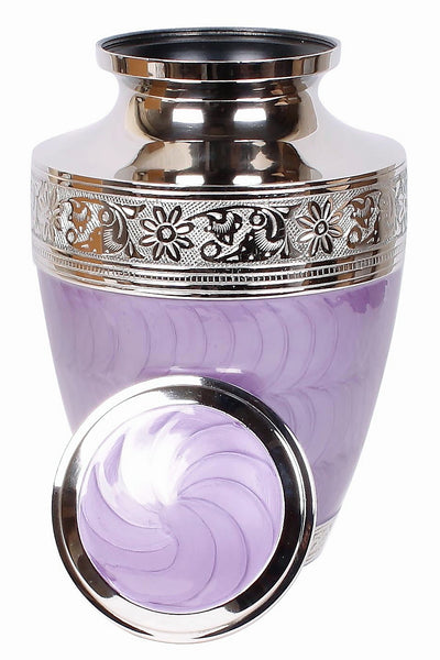 Medium Elegant Purple Pet Urn for top Ashes