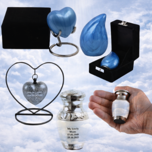 Mini Keepsake Urns & Hearts (Human & Pet)