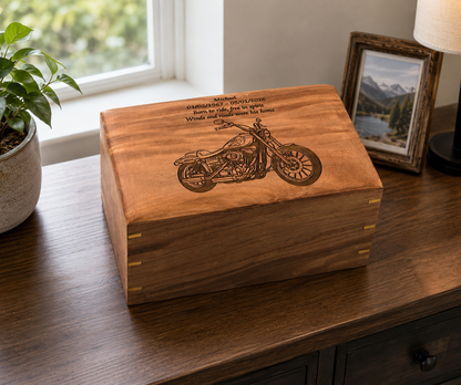 Large Solid Wood Casket Bike