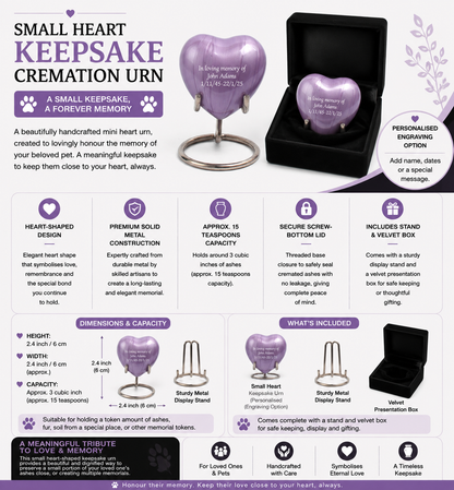 Purple Heart With Box & Stand