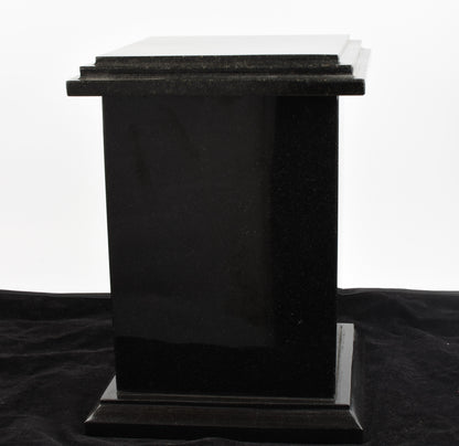 Black Granite Stone Marble Tall Casket Urn