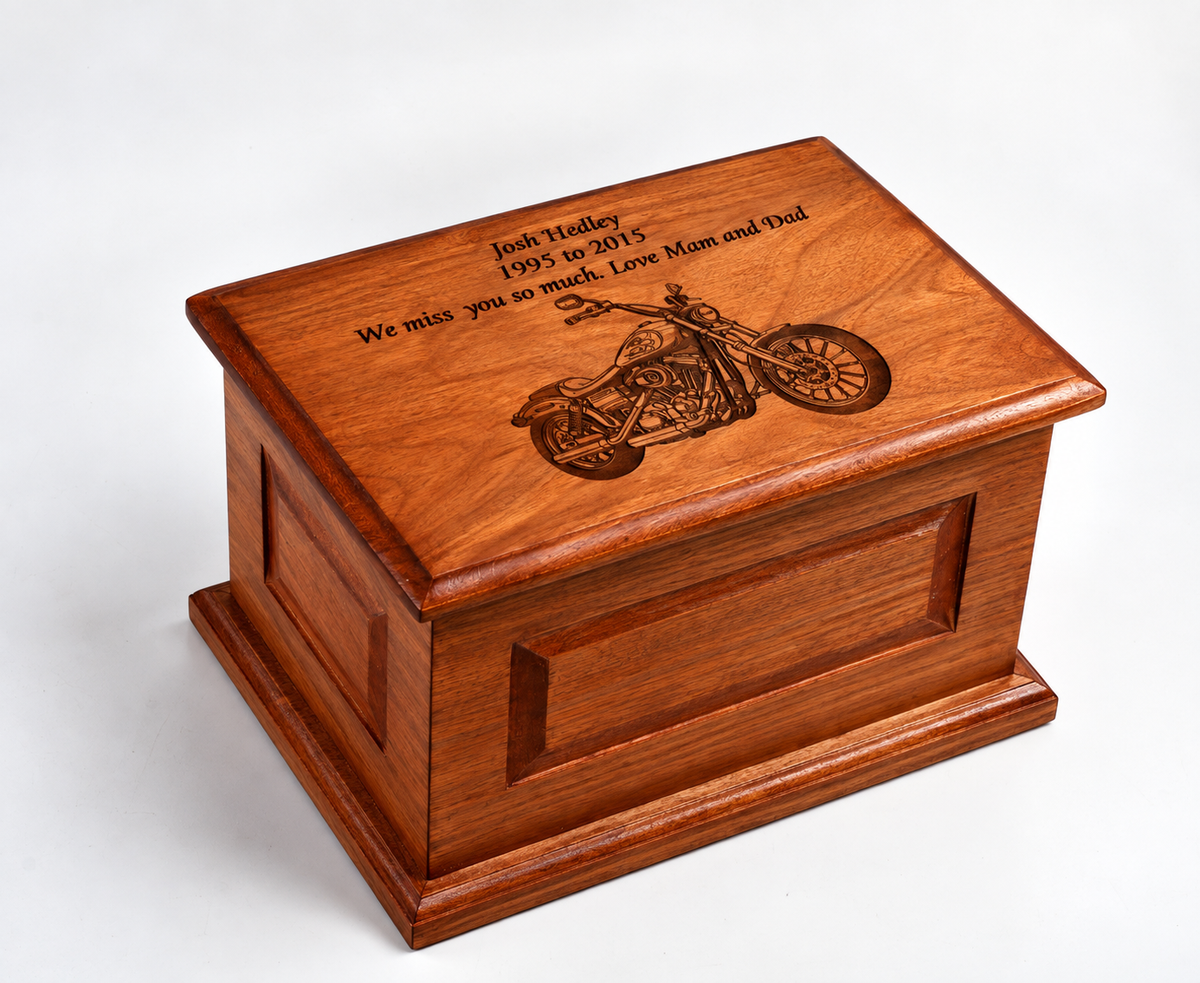 Large Solid Wood Casket Bike