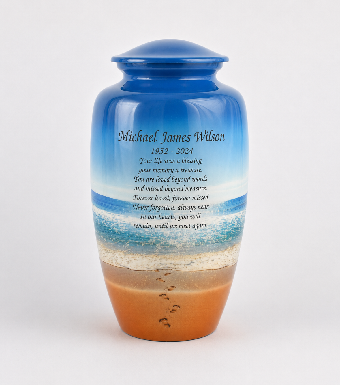 Beach Footprint Adult Cremation Urn