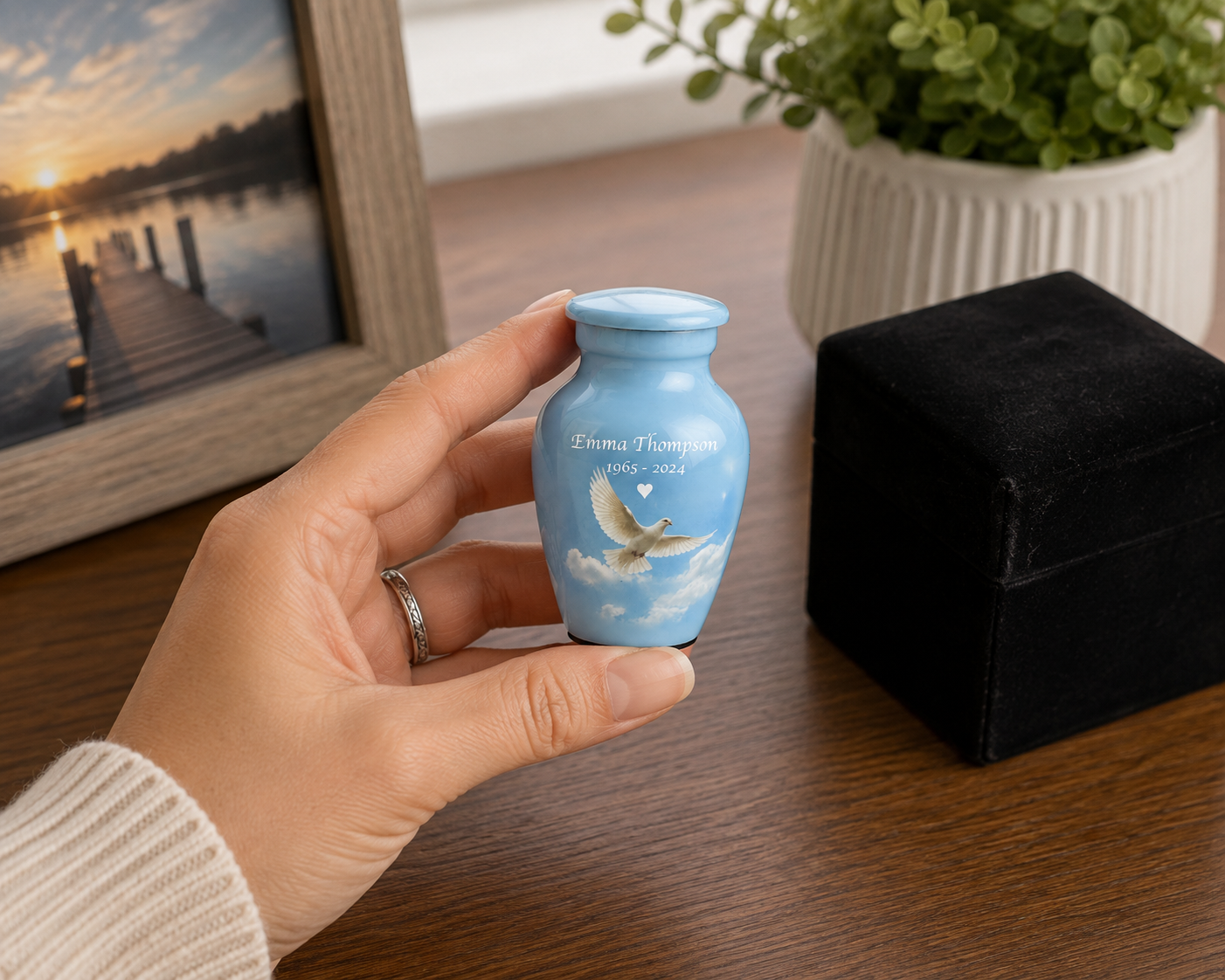 Mini Sky Blue Dove Small Keepsake Urn