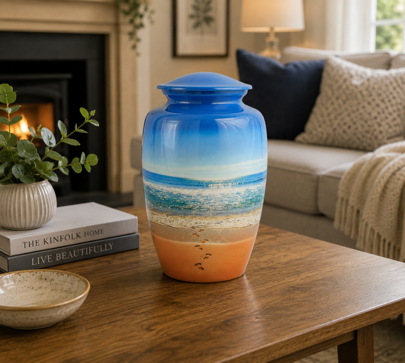 Beach Footprint Adult Cremation Urn