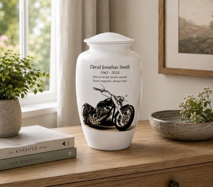 Motorbike Design Adult Cremation Ashes Urn