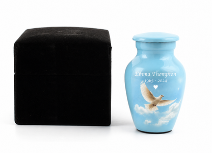 Mini Sky Blue Dove Small Keepsake Urn