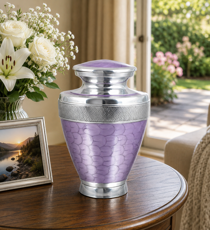 Purple Milano Aluminium Cremation Urn