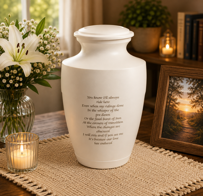 Large Elegant White Testi Urn