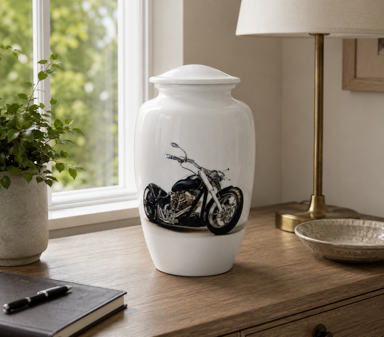 Motorbike Design Adult Cremation Ashes Urn