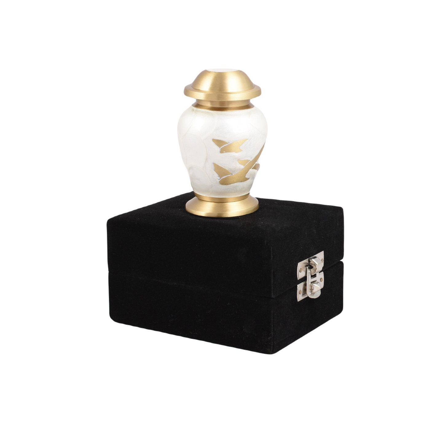 Pearl White Flying Birds Keepsake