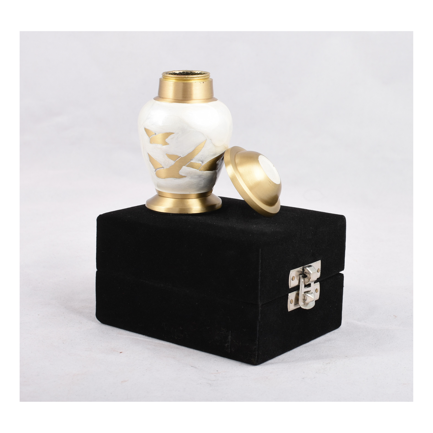 Pearl White Flying Birds Keepsake