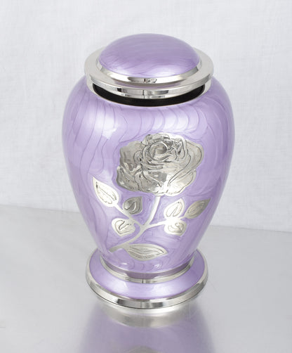 Purple Rose Flower Cremation Urn Dove Design