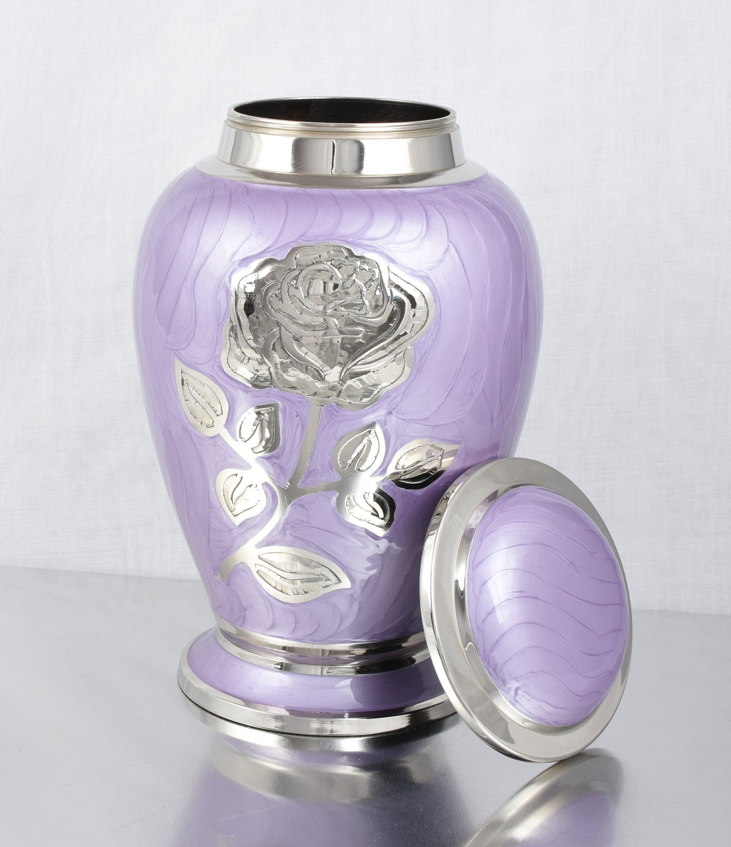 Purple Rose Flower Cremation Urn Dove Design