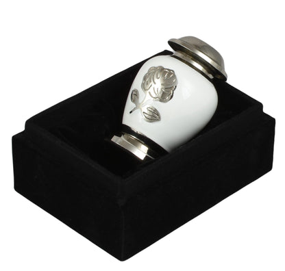 Silver Rose On White Keepsake Keepsake