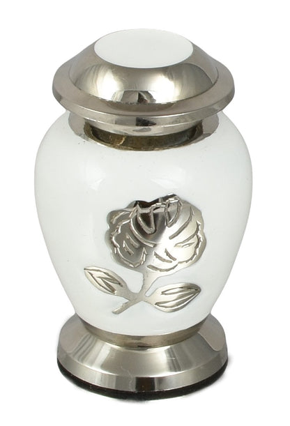 Silver Rose On White Keepsake Keepsake