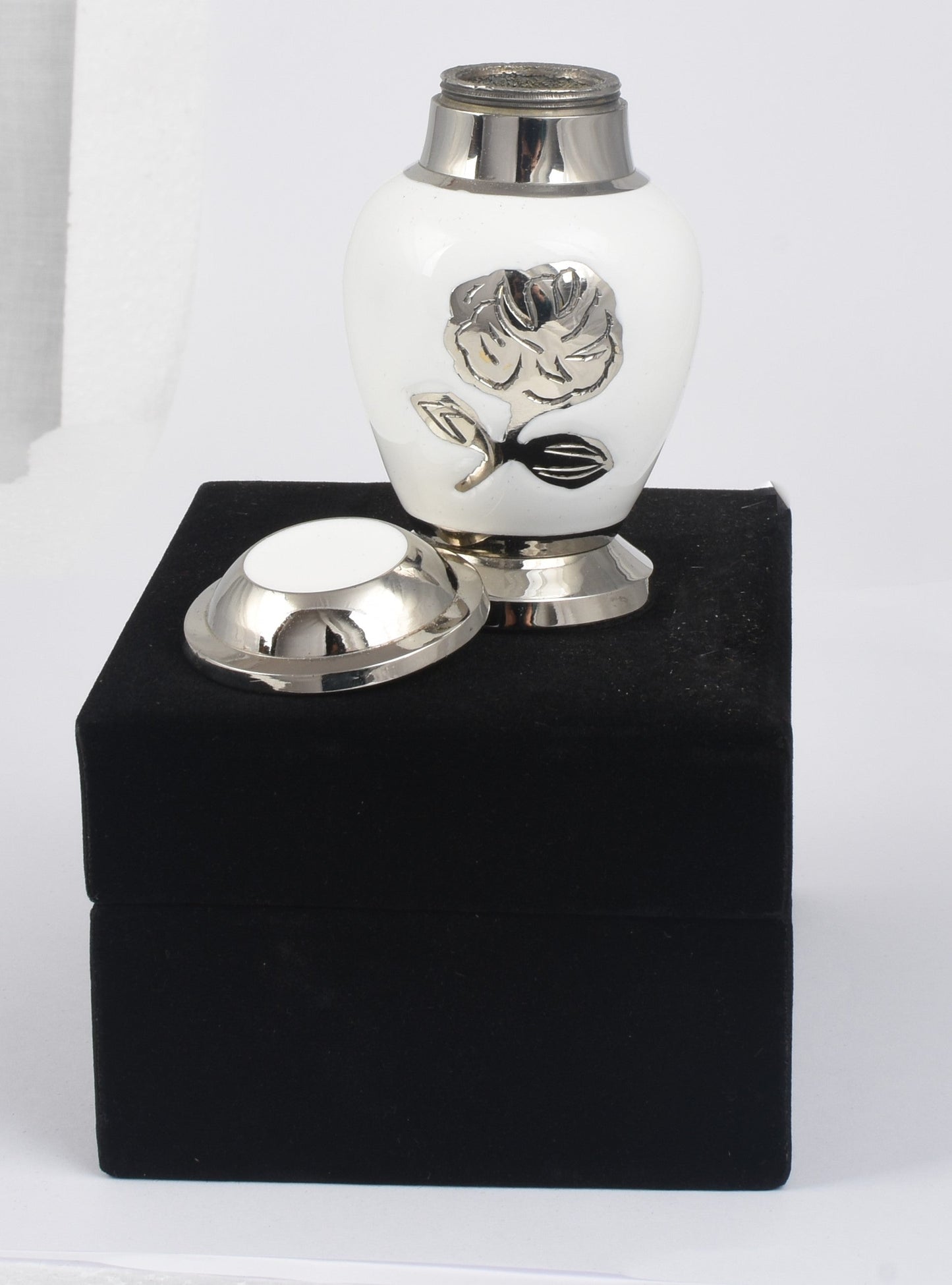 Silver Rose On White Keepsake Keepsake