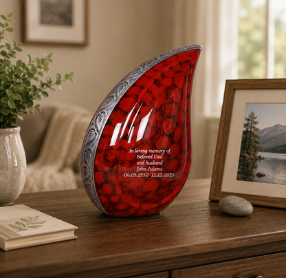 Red Cloud Adult Teardrop Cremation Urn