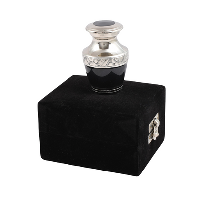 Black & Silver Mini Keepsake Urn