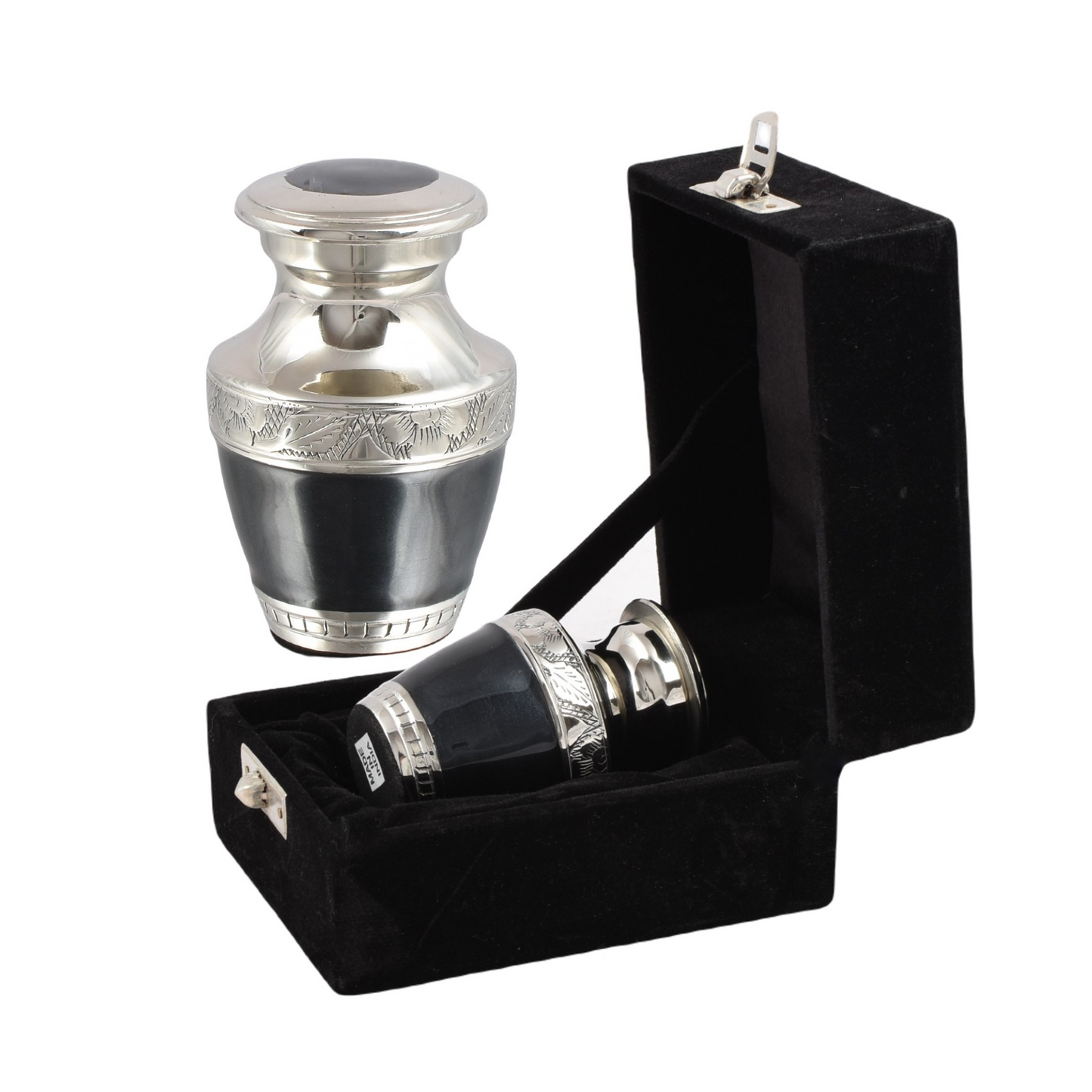 Black & Silver Mini Keepsake Urn