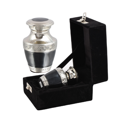 Black & Silver Mini Keepsake Urn
