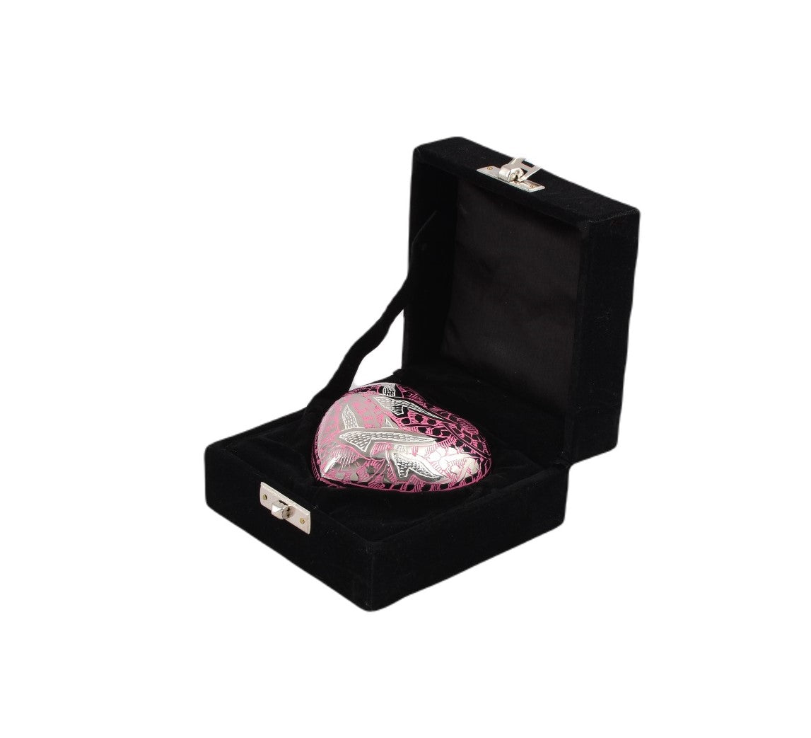 Flying Birds On Pink Heart Keepsake Heart