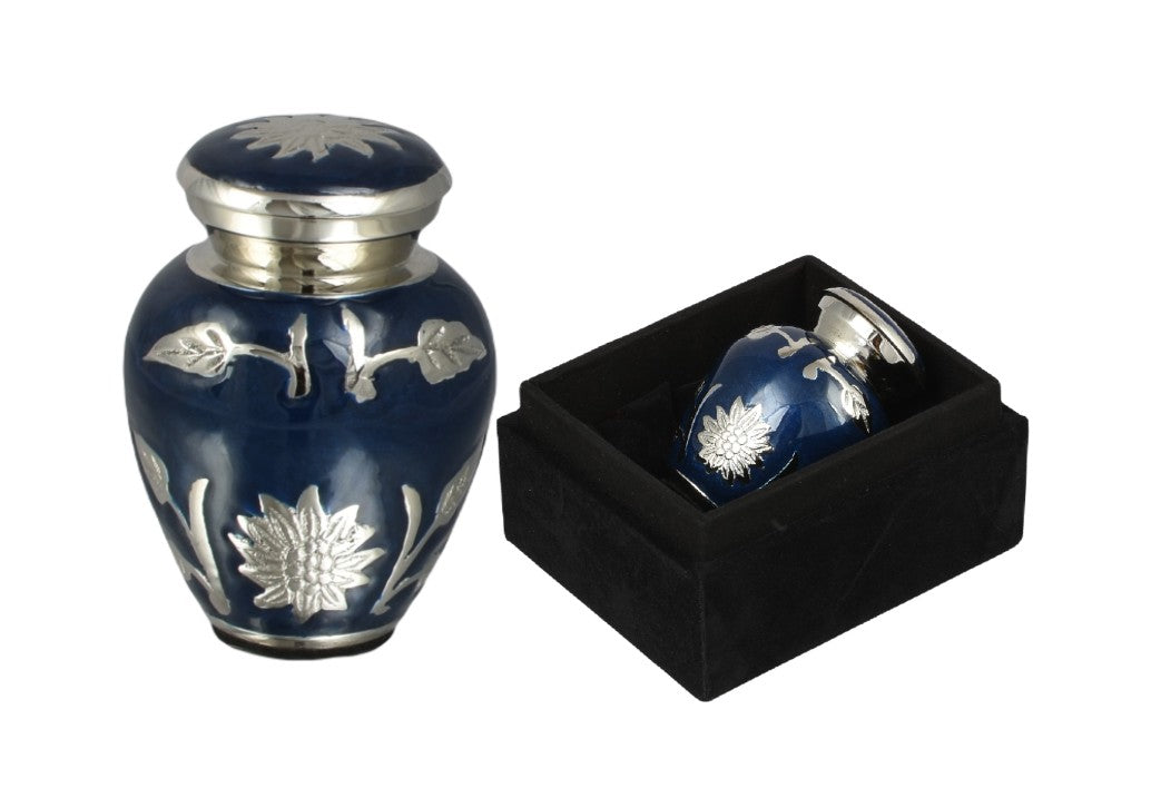Blue Flower Mini Keepsake Urn