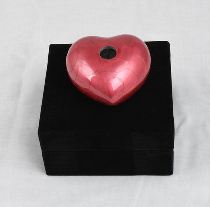 Red Aluminium Heart Keepsake With Box & Stand