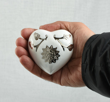 New Design Sunflower On White Heart Keepsake