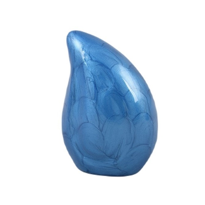 Blue Teardrop Keepsake Urn