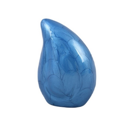 Blue Teardrop Keepsake Urn