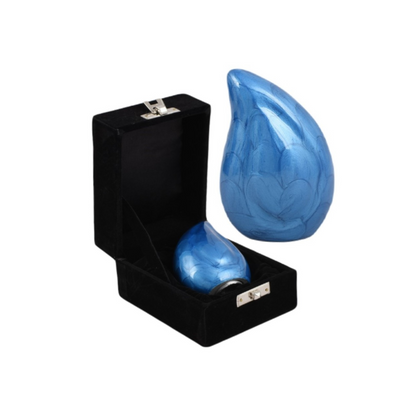 Blue Teardrop Keepsake Urn