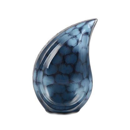 Small Blue Clouded Teardrop Urn
